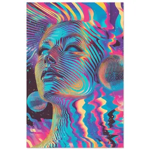 Neon Reverie – Semi-Gloss Psychedelic Optical Illusion Poster