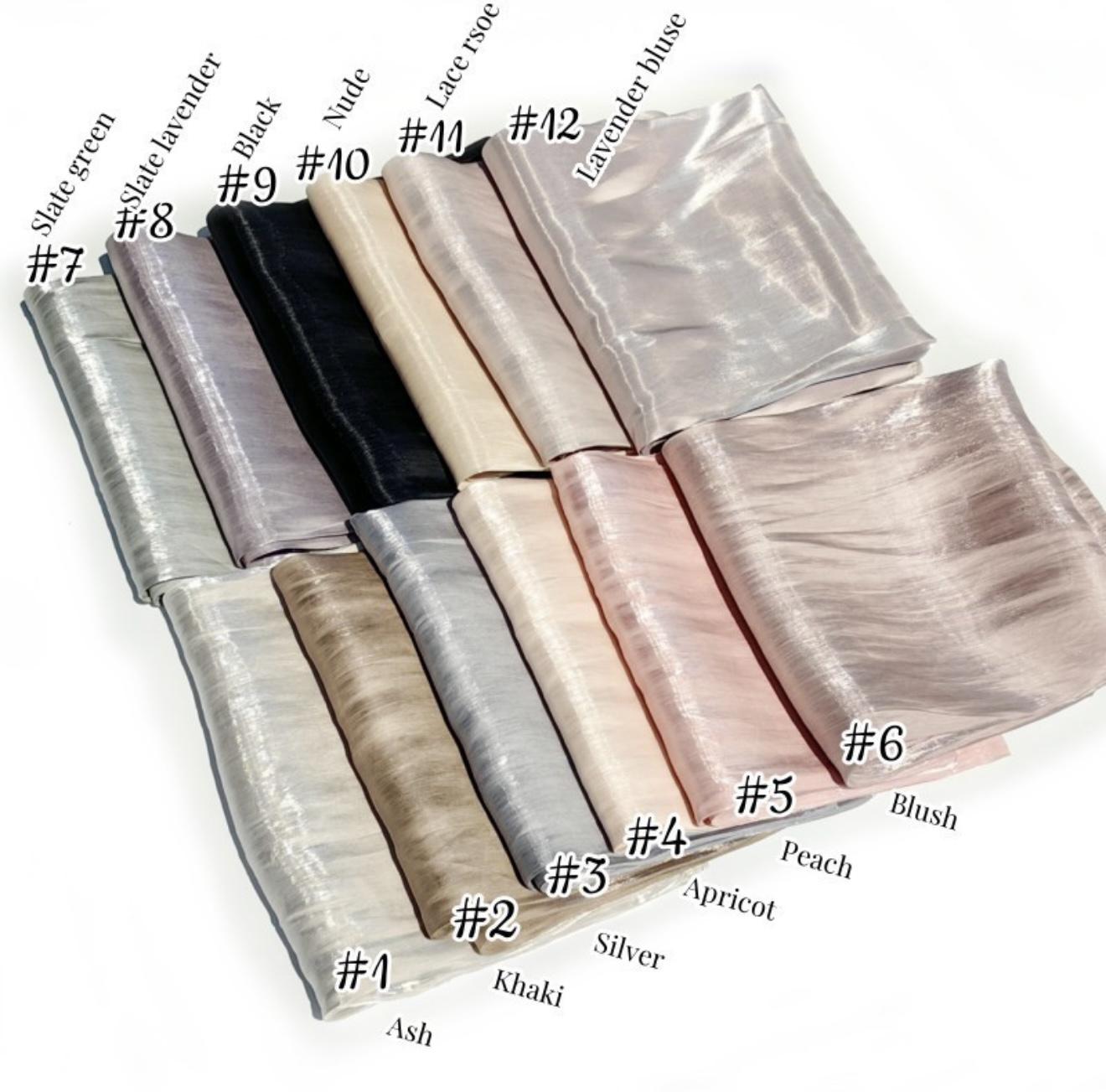 Shimmer Chiffon Hijab Scarf Shawl with Luminous Flow | Lightweight Elegant Solid Color Scarf for Modest Fashion