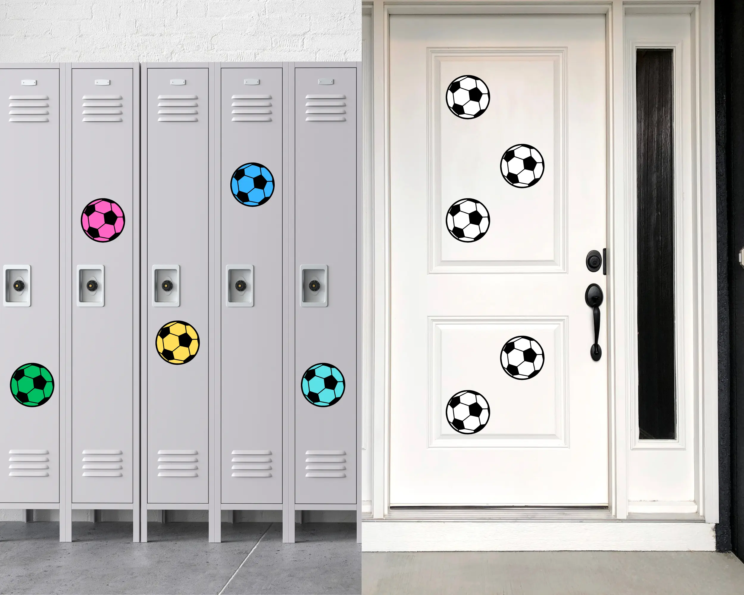 Soccer Ball Garage Door Magnets, Magnetic Soccer Ball Porch Decor, Magnet Decal, Sports Team Pride Yard Art Decoration (Various Sizes)