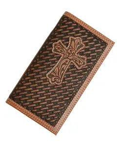 Cody James Men's Wells Basketweave Cross Leather Rodeo Wallet - Cjasp26wt1-Bn