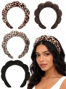 Women's Fashion Leopard Print Hairbands, Cute Cloud Shape, Simple & Adorable, Makeup, Bathing, Home Use, Casual Daily Accessories