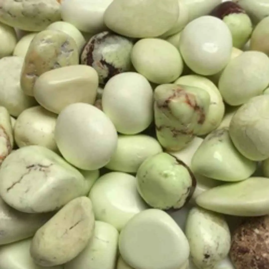 Citron Chrysoprase Tumbled Stone - Literature & Art Reference for Meditation, Emotional Healing, Heart Chakra Healing, Inspiration & Creativity