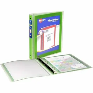 Avery AVE17608 1 in. 3-Ring Flexi-View School Binder, Green - 175 Sheet Capacity