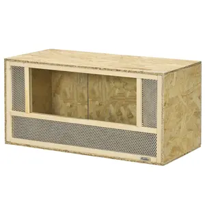 PawHut Wooden Reptile Terrarium, 31.5"x15.7"x15.7", with Sliding Door, Ideal for Chameleon, Lizard, Snake, Frog, Turtle Pet Enclosures