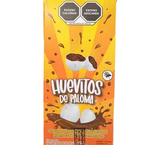 Huevitos de Paloma Chocolate Flavored Eggs with Candy Shell 12 pieces