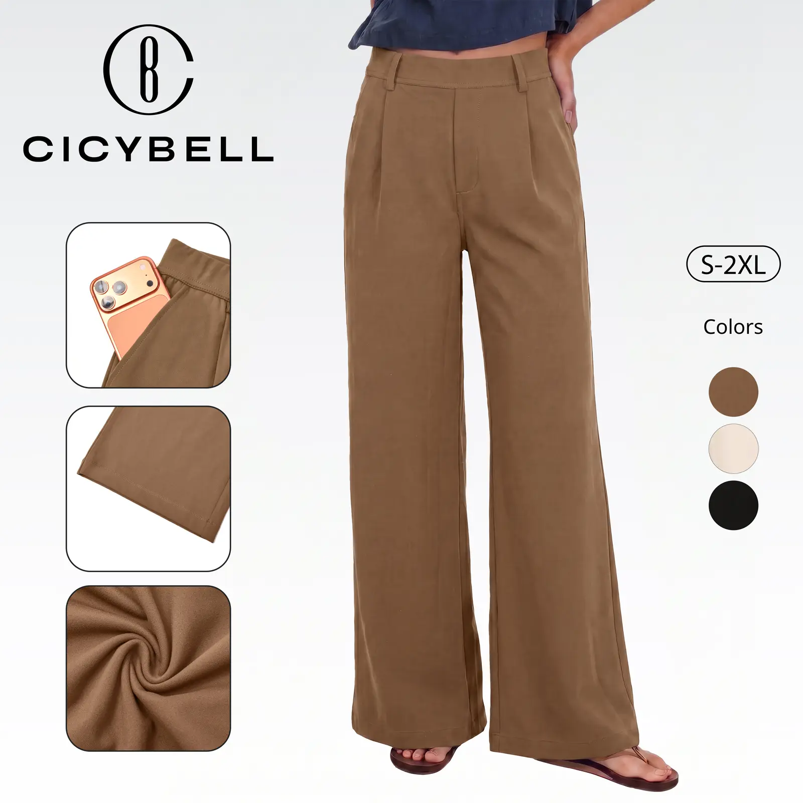 Cicy Bell Womens High Waisted Work Pants Business Casual Office Trousers