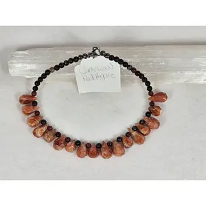 Carnelian, Red Jasper, Smoky Quartz Anklet