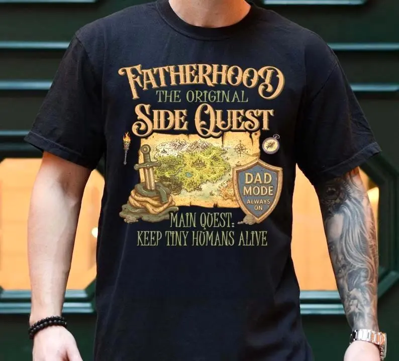 Dunge0ns and Dads Shirt, Funny D&D Dad Tee, Fathers Day Gift for Gamer Dad, Fatherhood Side Quest Tee, Funny RPG Dad Gift