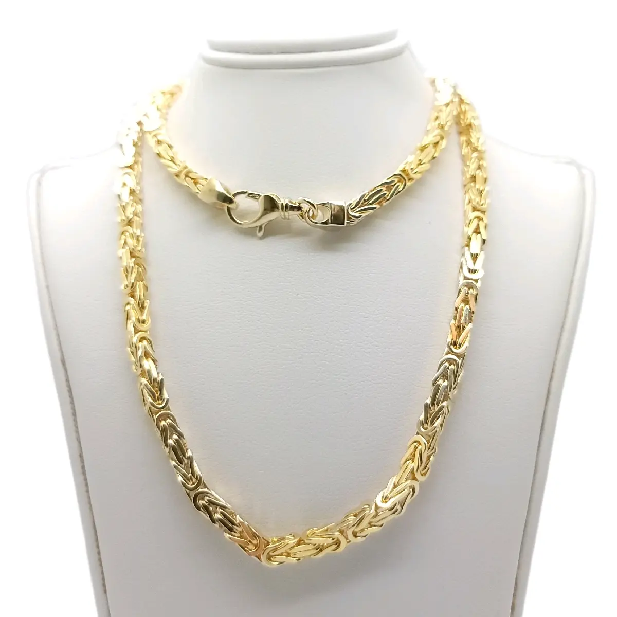 14k Yellow Gold Solid fine Byzantine Necklace Male