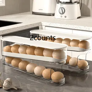 Auto Rolling Fridge Egg Organizer, Space Saving Eggs Dispenser for Refrigerator Storage, Home Egg Holder for Easy Access, Refrigerator Accessories