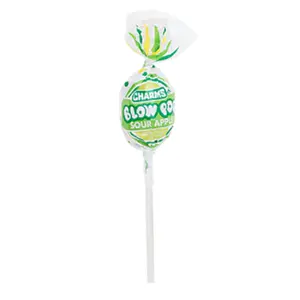 24x Charms Sour Apple Blow Pop - Hard Candy Lollipops with Bubble Gum Center Sucker Sweet Treats Snacks Individually Wrapped Party Favors Bag Halloween Pinata School Lunches Kids Gifts 24 Count Bulk Lot Bundle Wholesale 0.65oz 24ct