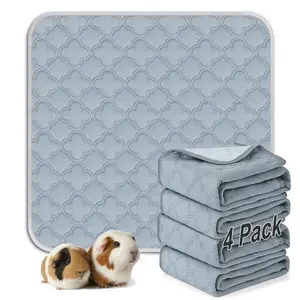 Reusable Guinea Pig Cage Liners 4-Pack - Washable, Waterproof Pee Pads (12x12 in) for Small Animals, Rabbits