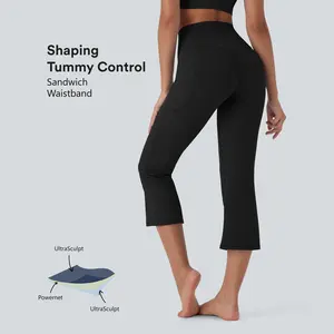 【Creator’s Pick】Halara UltraSculpt High Waisted Tummy Control Cropped Yoga Bootcut Leggings with Side Pockets