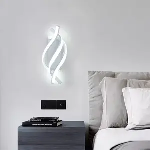 LED Wall Lamp, Modern White Linear Wall Light, Hardwired Drill-Mount Installation For Living Rooms, Bedrooms, Hallways, Stairwells, Study Rooms, Bathrooms, and Offices Modern Indoor Wall Lighting