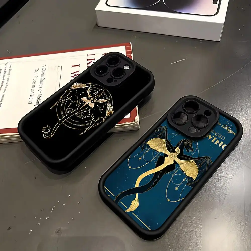 Books F-Fourth Wing Iron F-Flame Phone Case For iPhone 17 Pro Max Air 16 15 14 13 12 11 Pro Max Plus 17E 16E & Samsung Galaxy S26 S25 S24 S23 S22 S21 EDGE Ultra Plus FE Lens Protective Shockproof Silicone Soft Back Cover, Smartphone, Protection