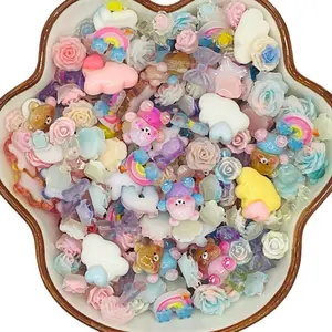 Rainbow Bear Mix Mini Charms for DIY, No Hole, Nail Art, Nail Charms, Hobbies- 20ML