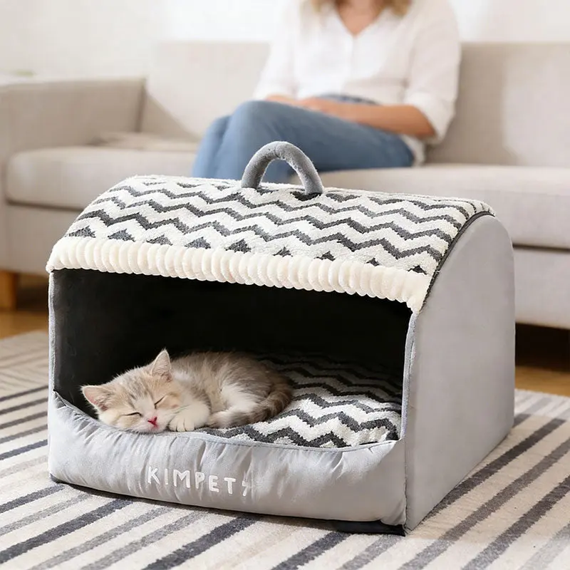 Heated Pet Tent Bed with Storage Drawers, Heat Retention Design, Multi-Size Options, Warmth Boost Feature for Dogs & Cats
