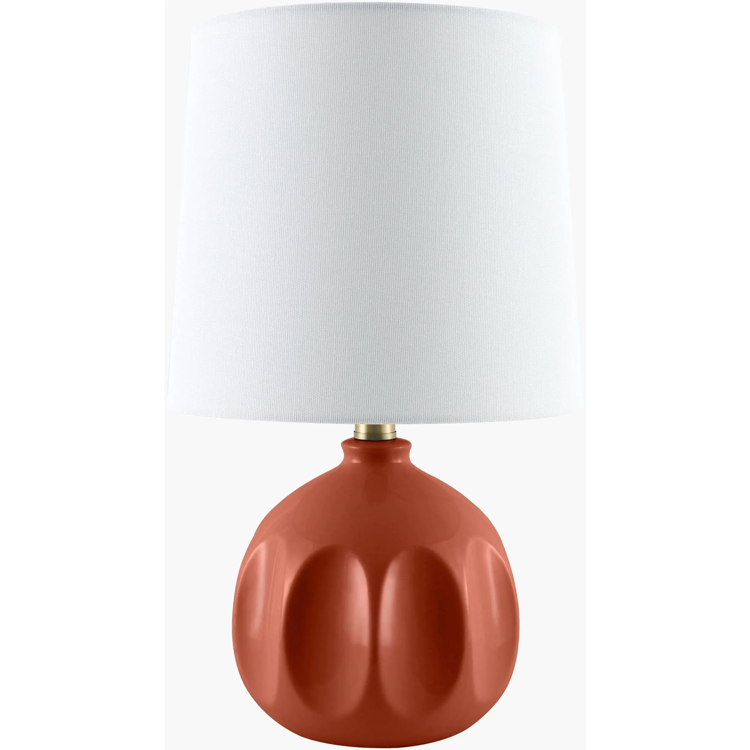 Brick Red Modern Table Lamp with global details for bedside or console tables