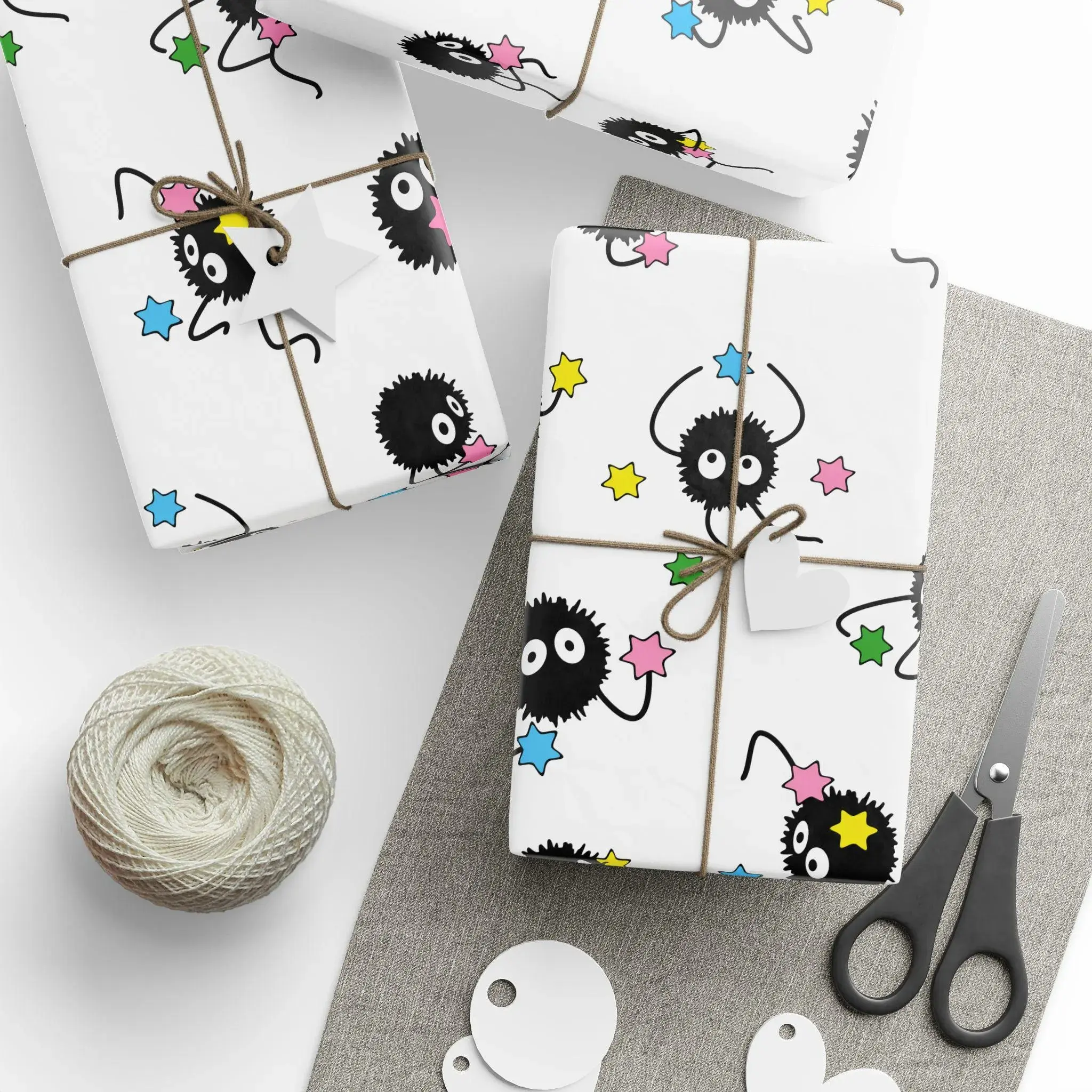 Soot Sprites Wrapping Paper, Kawaii Gift Wrap, Gift for Fans