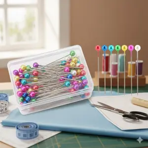 Transparent Portable Sewing Needle Case with Safe Anti-Slip Design | Multi-Color Straight Pins for DIY Crafts, Embroidery, Handmade Jewelry & Professional Costume Making Tools Kit