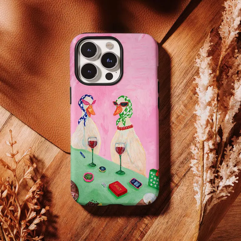 Duck Phone Case Candlelight dinner Animal Cover fit for iPhone 16 Pro Max 15 14 13 12 11 XS Plus