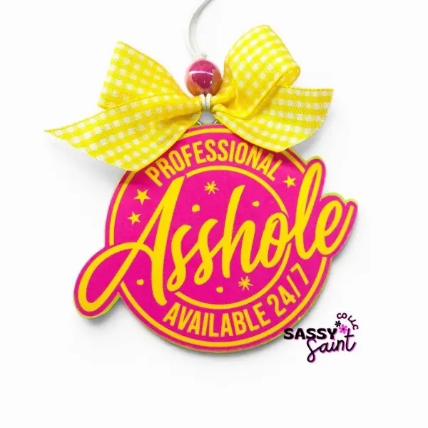 Professional A-Hole Freshie- Sassy Saint-Made to Order-Cardstock-Premium Air Freshener for Car, Home, or Small Space Handcrafted with Unique Designs Long-lasting Fragrance 4-8 Weeks-Snarky-Sassy