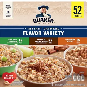 Instant Oatmeal Variety Pack, 78.8 oz, 52 Pack Instant Oatmeal Variety Pack, 78.8 oz, 52 Pack