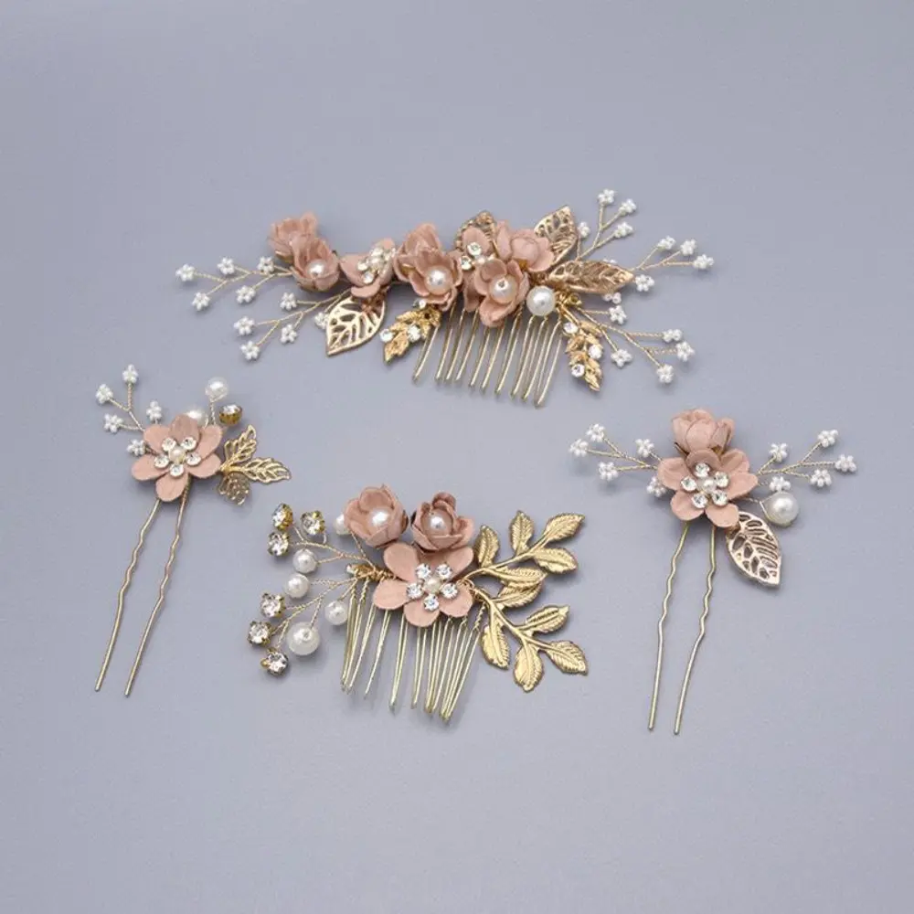 4Pcs Wedding Hair Clip Comb Handmade Bridal Hair Clip Pearl  display picture 1