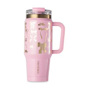 Thyme & Table 32 fl oz Stainless Steel Tumbler with Handle and Dual Straw Lid