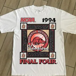 1994 FINAL FOUR ARKANSAS RAZORBACKS T-SHIRT - VINTAGE BASKETBALL STYLE , Arkansas Razorbacks shirt graphic tee Unisex shirt For Men For Women