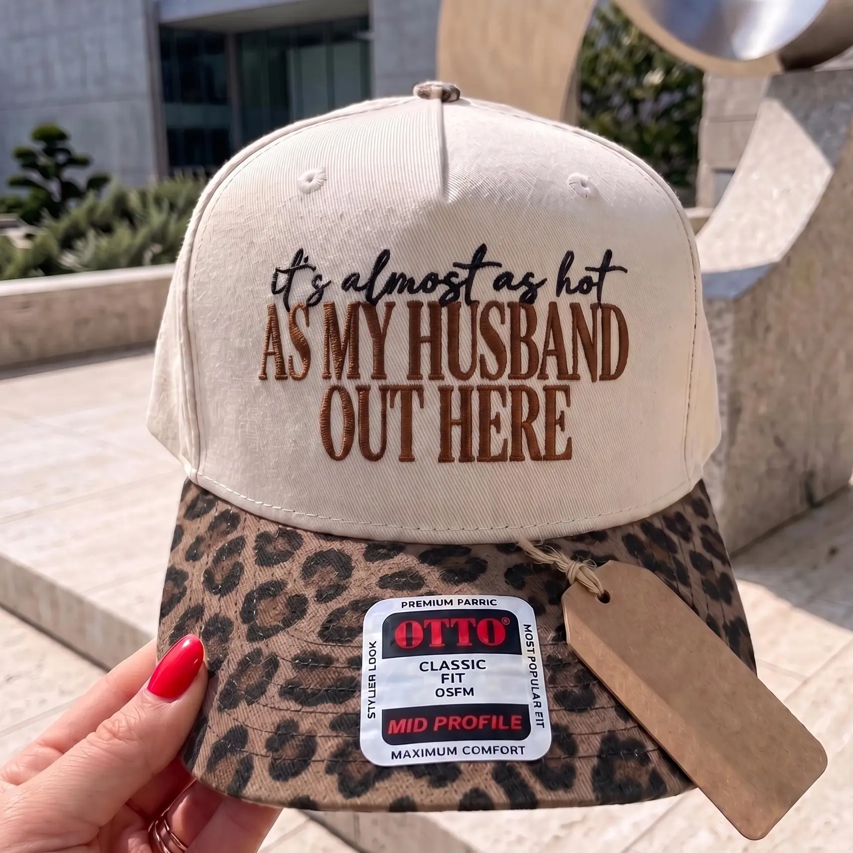 [NEW VER/ Pre-order 12-15days shipping] It's almost as hot as my husband out here Premium Hat, Embroidered Hat, Gift For Her, Gift For Wife, Funnu Hay, Premium Hat