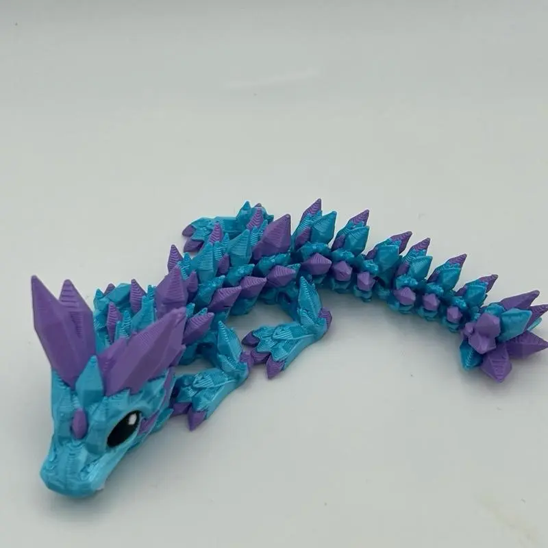 Baby Crystal Dragon - Elegant Crystal Design with Colorful Accents, Ideal for Home Decor Articulated 3D Shiny Ornaments