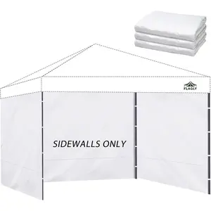 Instant Canopy Sidewalls for 10x10 Pop Up Canopy Tent, 300D Waterproof Material for Outdoor Events, Vendor Booths, and Privacy (Sidewalls Only) (White, 10x10ft-3pcs)