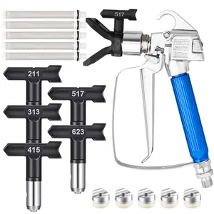 12 Pcs Airless Paint Sprayer Gun With Nozzle Guard Spray Tips And Airless Paint Spray Gun Filter For Airless Spraying Machine Paint Accessories Paint Spraying Tool (211, 313, 415, 517, 623)