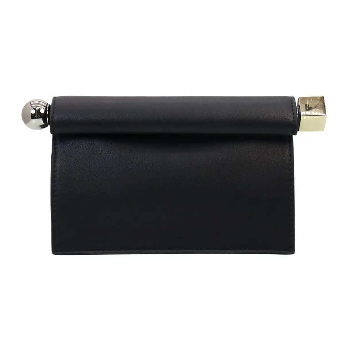 PSBIYUS PU Leather Handbag for Folding Clutch Purse Metal Decoration Crossbody for Wedding Prom Banquet Party