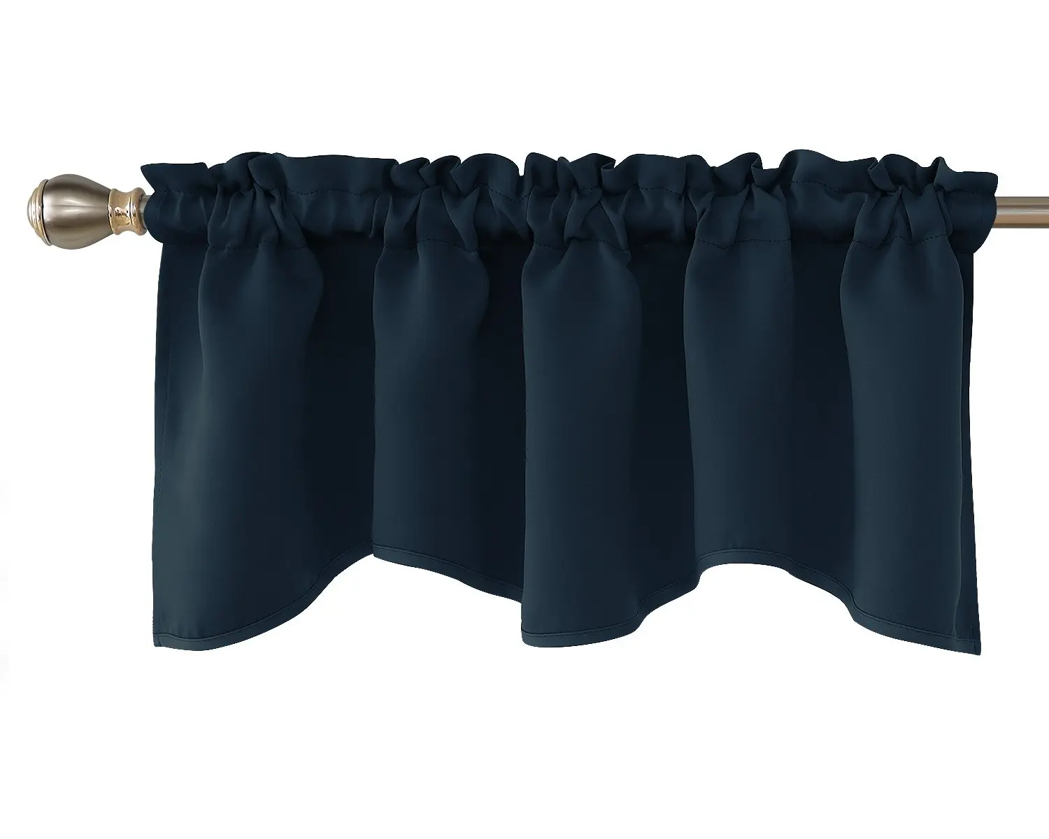 Deconovo Blackout Valance - 1 Panel (42x18/52x18 in), Soft Polyester Fabric, Rod-Pocket Top, Scalloped Trim, Thermal Insulated, 42/52" Widths Suit Many Window Sizes, Machine Washable for Easy Upkeep, Modern Small Window Decor for Bedroom, Kitchen