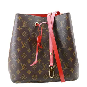 Pre-owned Louis Vuitton Canvas Shoulder Bags Neonoe MM Giant Monogram Bucket Shoulder Bag Brown