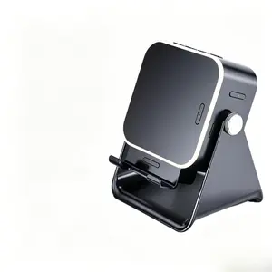 Wireless Induction Audio Speaker Stand,5in1 Cellphone Holder,360° Adjustable Mobile Tablet Stand with Colorful Ambient Light Gifts for Men Women