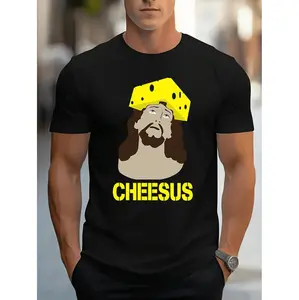 100% Cotton Golf Gift T-Shirt For Men and Women Stylish Men's Cotton Graphic Tees With Unique Cheese Print For Summer Comfort And Casual Wear