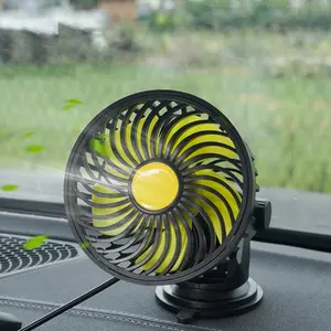 USB Car Fan 360 Degree Rotatable Portable Cooling Fan USB Powered Fan USB Fans for Cars Trucks SUVs RVs Camping Travel Office Single Head Vehicle Accessories
