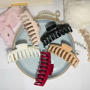 5PCS Soft Silicone Shark Hair Clip Set - Unisex Durable & Comfy Hair Accessories in Pink Black White Beige & Red Colors