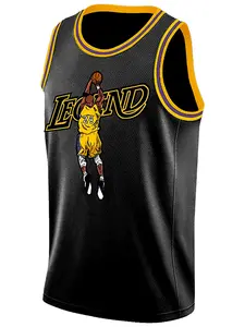 Men's Letter & Figure Embroidery Athletic Tank Tops, Regular Fit Casual Sleeveless Round Neck Top for Summer, Men's Clothes for Daily Wear