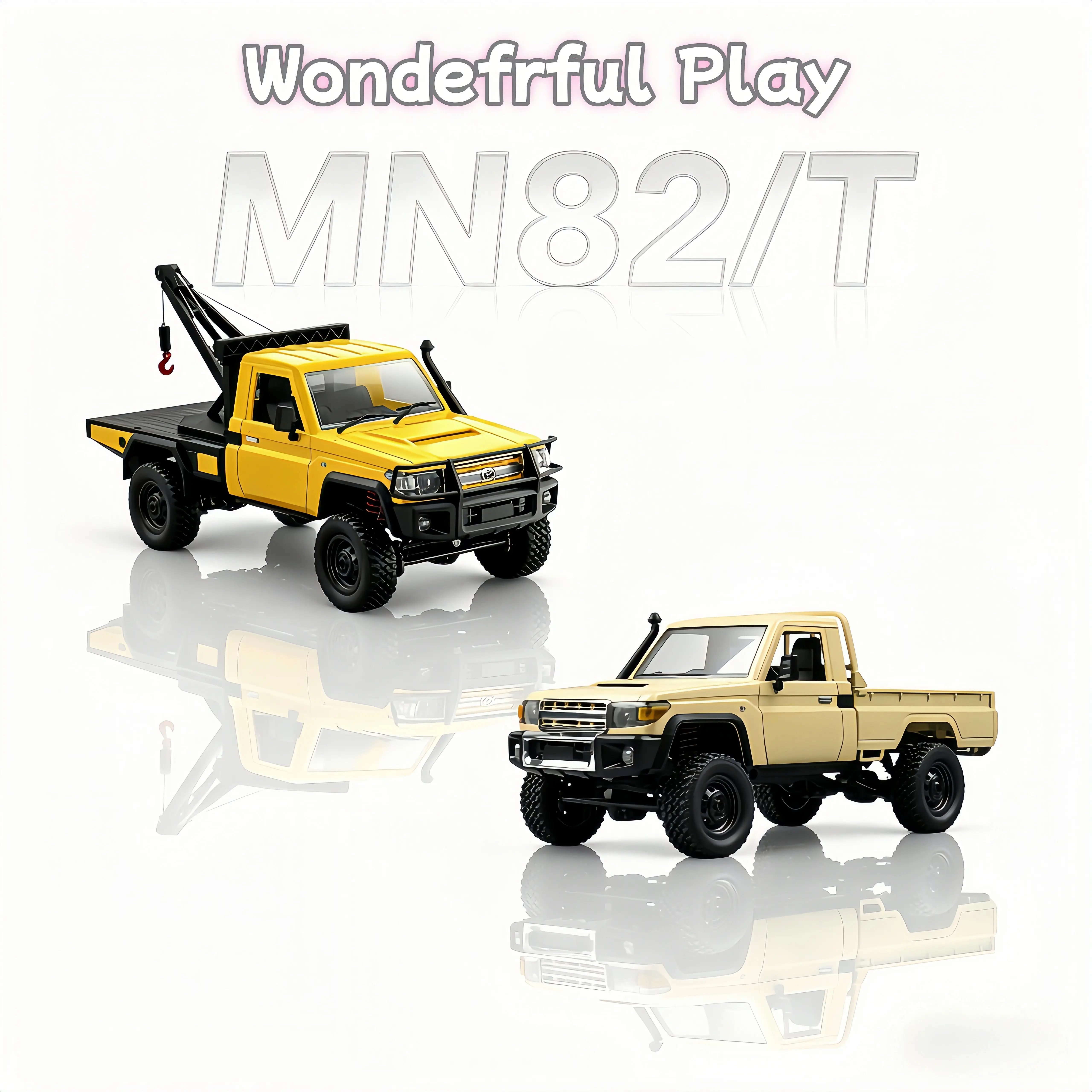 MN82/MN82T 1:12 & JXC18 1:18 RC Rock Crawler Climbers, 2.4GHz High-Torque 4WD Rechargeable Remote Control Cars, Dual-Speed Off-Road Play Toys with LED Lights, 2 Batteries, Radio-Controlled Gifts