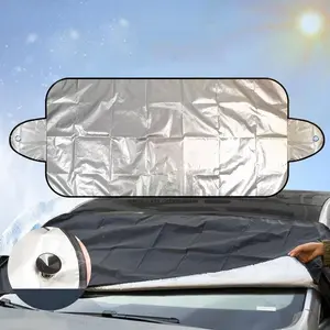 Portable Foldable Car Windshield Cover, Winter Snow Shield, Durable Easy-To-Use Design, Prevents Heavy Rainfall, Ideal for Cars, Windscreen Shade Cover, Car Sunshade Windshield Outside