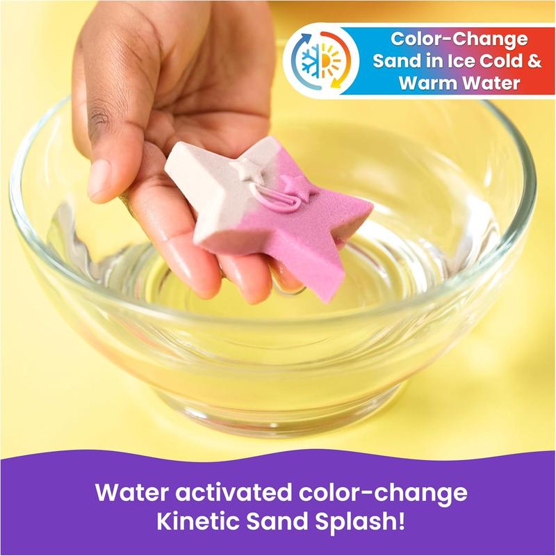 Splash, 1.5lb White-Pink Color-Change Play Sand & Character Mold, Resealable Bag, Toddler Toys, Kids Toys for Girls & Boys Ages 3 and up