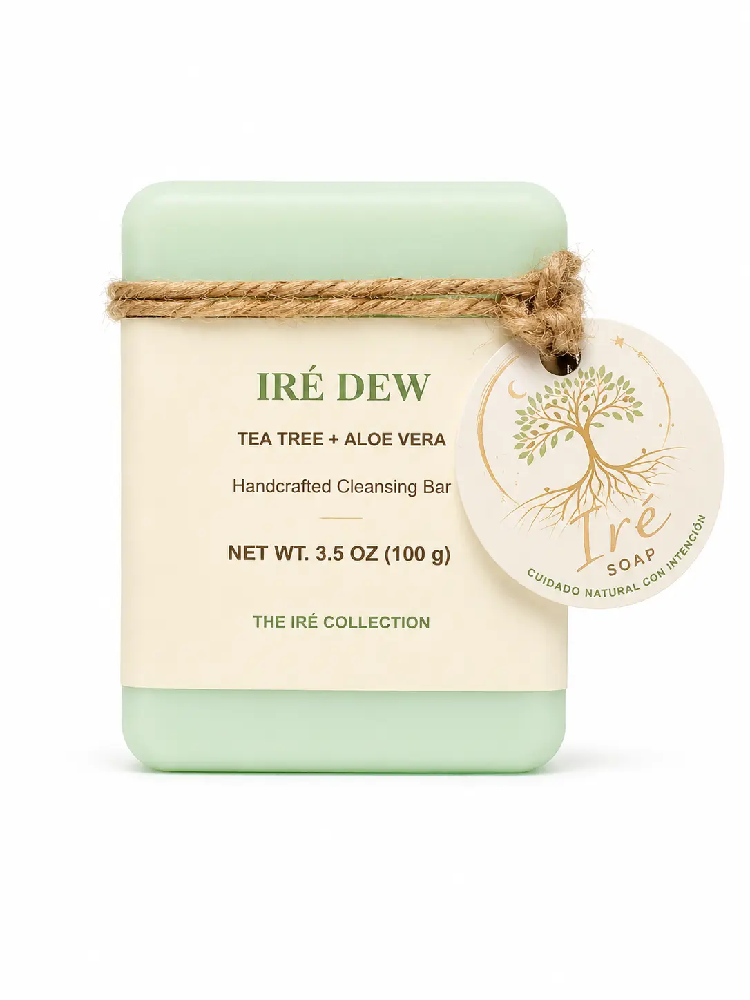 IRÉ DEW Tea Tree & Aloe Vera Handcrafted Cleansing Bar 3.50 oz 100g The IRÉ Collection Natural Soap