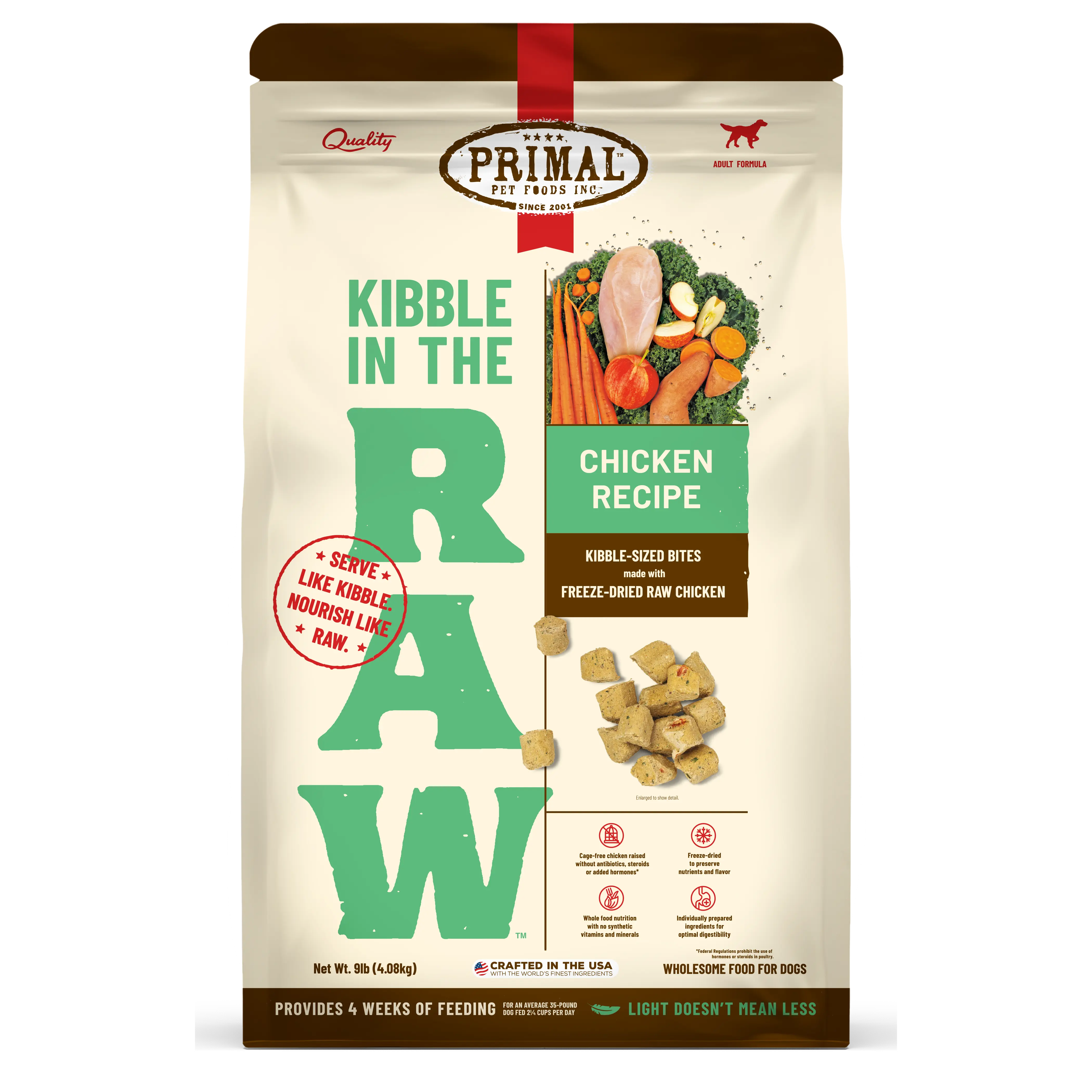 Kibble in the Raw Dog Food - Chicken Recipe