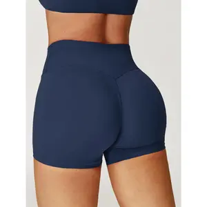 Women's High Waisted Tummy Control Booty Lift Athletic Shorts, Buttery Soft Workout Biker Shorts for Gym Yoga Running