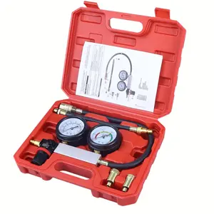 Car Automotive Cylinder Pressure Gauge, Dual Gauge Cylinder Leak Detection Kit, Cylinder Pressure Detection Tool with Toolbox, Car Cylinder Engine Compression Detection Tool