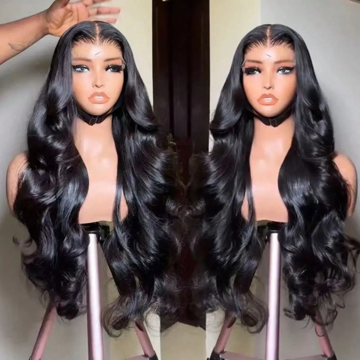 Body Wave Wig 5x5 HD Lace Closure Glueless Pre Plucked Wear and Go 200 Density 40 Inch Wear And Go Glueless Wigs Human Hair 200% Density  main image 2